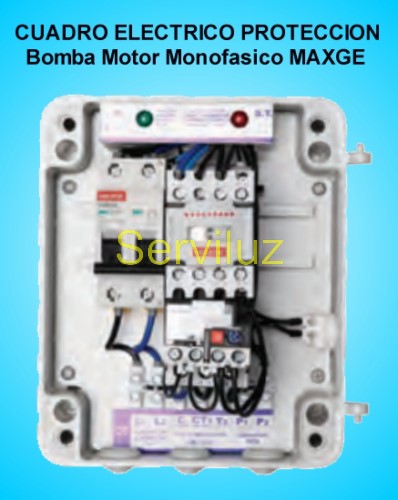 Cuadro Electrico Proteccion 1 Bomba Motor Monofasico 0.75-1.00 HP MAXGE